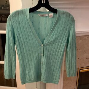 Autumn Cashmere Aqua Cable Knit Cardigan